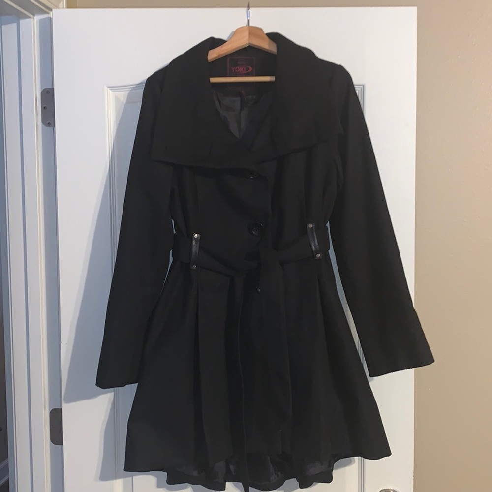 Black belted peacoat